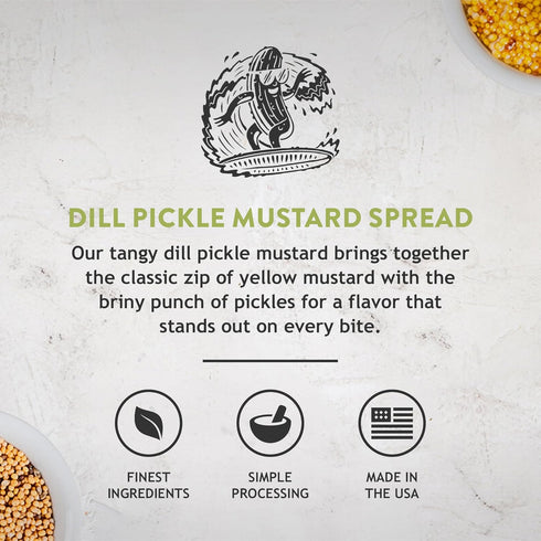 12 oz (Pack 4) Koops' Dill Pickle Mustard - Dill Mustard Spread, Flavored Condiment and Dip for Dressing, Sandwich