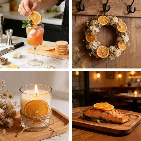 7.05oz/200g,Approx 50 60+ XIHUDE Dried Orange Slices to Slices,Sugar Free Natural Fruit for Cocktails,Christmas