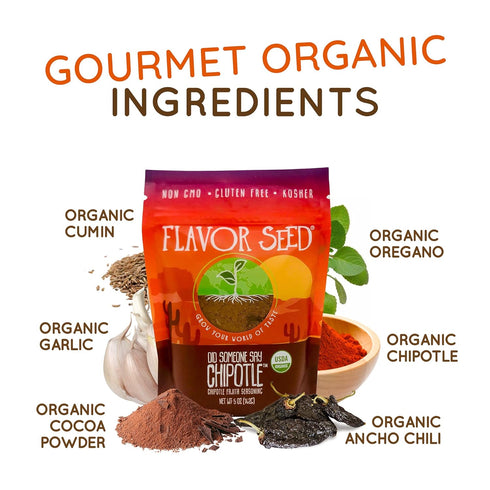 Flavor Seed Chipotle Organic Fajita & Taco Seasoning Mix, Gluten Free, No Sugar, 5oz Bag - Carnivore & Keto Friendly