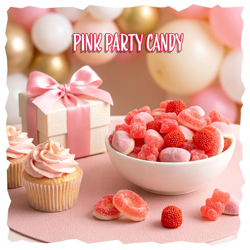 1-Pound Gummy Gummies Gummi Pink Candy Mix | Bag | Its a Girl Candy for Baby Shower Favors | Sweet & Sour for Gender