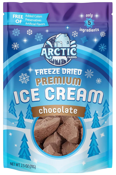 (5 (2.5oz, Arctic Farms Freeze Dried Premium Ice Cream That Does Not Melt Ingredients) Chocolate)