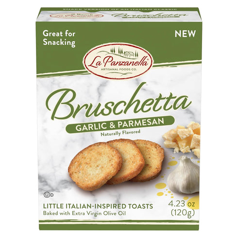 La Panzanella Garlic and Parmesan Bruschetta Crackers - Italian-inspired Toasts, For Soups,
