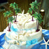 Jovitec 16 Pieces Small Green Palm Tree Cake Topper, 5.5 Inch Hawaiian Tropical Coconut Tree Decorations