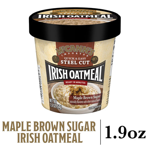 1.9 (Pack 12) McCann's Irish Oatmeal Instant Oatmeal Cup, Maple Brown Sugar, Ounce