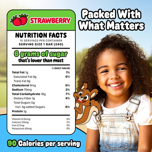 Pack 45, Pack Snakkidz Organic Chewy Granola Bars for Kids, Allergen-Free, Nut-Free, Gluten-Free, Low Sugar Snack Bars