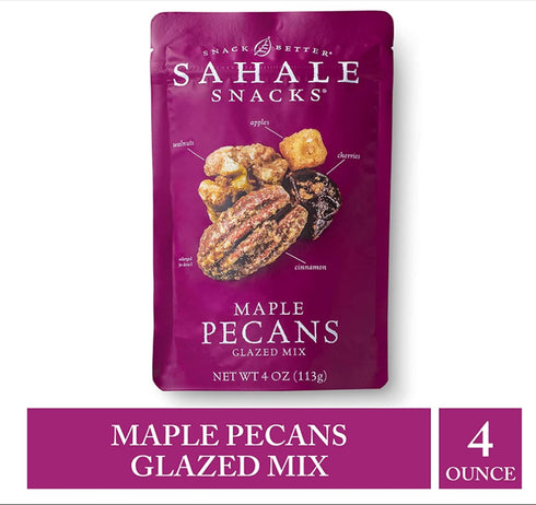 4 Sahale Snacks Maple Pecans Glazed Mix, Ounces