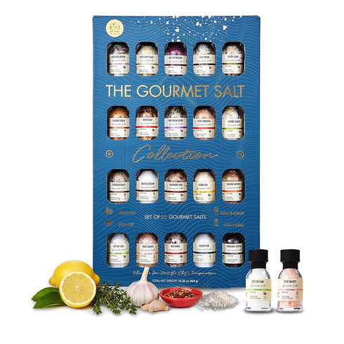 Gourmet Salt Sampler Collection 20 Pack - Premium Seasoning Gift Set, Includes