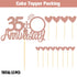 Sumerk 35th Anniversary Cake Topper, 13PCS Rose Gold Glitter Cake Decorations for Wedding Anniversary Celebration Party