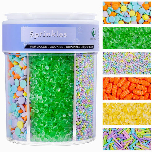 Easter Sprinkles for Cake Decorating, 11Oz Pastel Spring Sprinkles for Cookies with