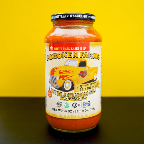 (25 Oz, Pack 2) Hoboken Farms Butter & Calabrian Chili Marinara Sauce - No Sugar Added, Non-GMO, Preservative-Free, Low