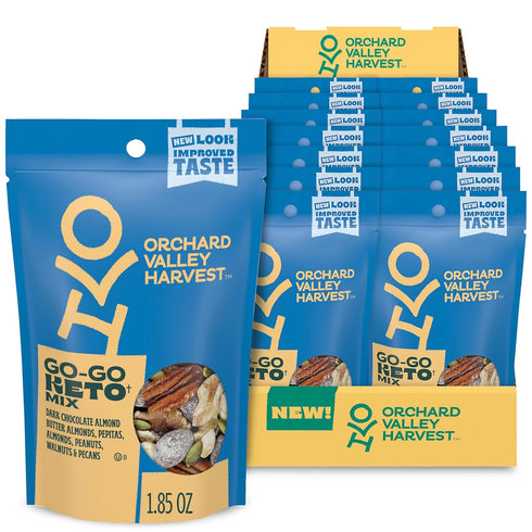 Orchard Valley Harvest Go-Go Keto Mix, 14 Pack (1.85 oz), Dark Chocolate