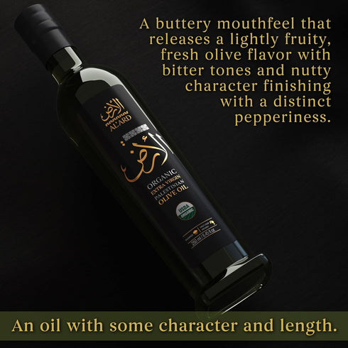 250ml 8.45 Oz Al'Ard Palestinian Organic Extra Virgin Olive Oil, Cold Pressed Olive Oil from Palestine, Certified
