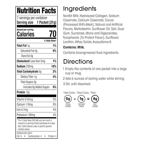 (7ct) Wonderslim Protein Hot Chocolate, Hot Cocoa, Low Sugar, Low Carb, Keto Friendly & Gluten Free