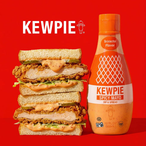 12 oz KEWPIE Spicy Mayonnaise (Product of Japan), Rich & Creamy Umami Flavor, Best Mayo for Sandwiches, Salads, Sushi