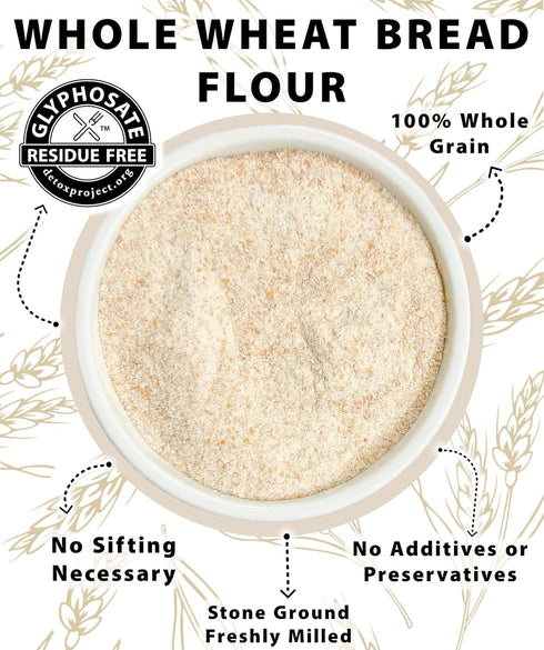 9 LBS 100% Palouse Brand Certified Glyphosate Residue Free Bread Flour | | Whole Wheat Unbleached | Non-GMO |