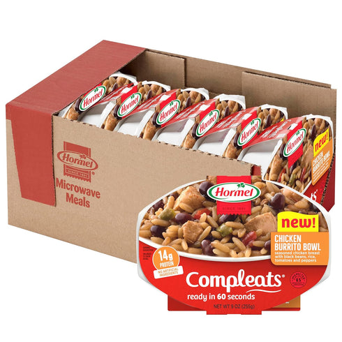 9 OZ, 6 Pack HORMEL COMPLEATS Chicken Burrito Bowl