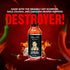 Steve-O's Hot Sauce - Destroyer Hot Sauce | 5 fl oz with Garlic and Scorpion, Naga Jolokia, Carolina Reaper
