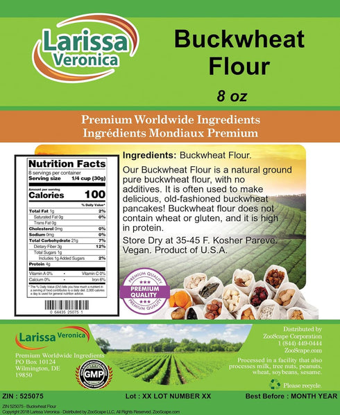 Larissa Veronica (8 oz, 525075) Buckwheat Flour ZIN: