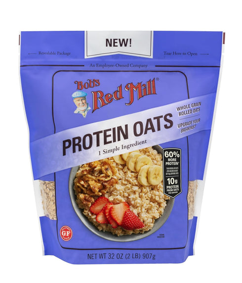 32oz (Pack 4) 10g Bob's Red Mill Gluten Free Protein Oats, of - Protein/Serving, Non GMO, Whole Grain, Vegan, Kosher