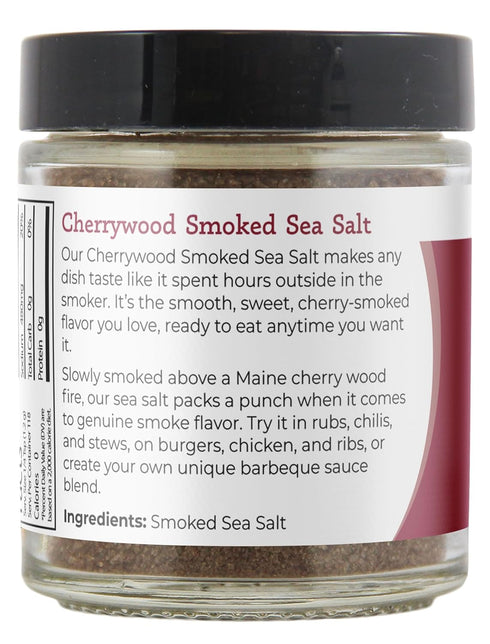 5 Oz Viva Doria Cherrywood Smoked Sea Salt, Fine Grain, Glass Jar