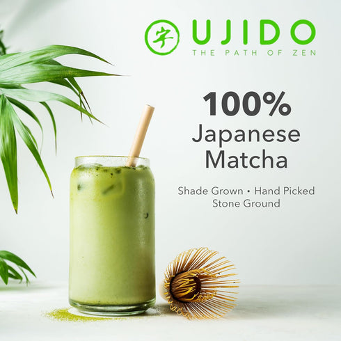 (20g 10 packets) Ujido Matcha Green Tea Powder - Sweetened with Japanese Monk Fruit - Sugar Free x