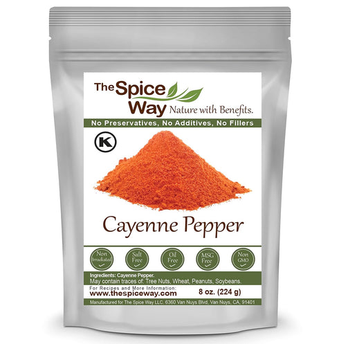 The Spice Way Red Pepper Premium Cayenne Ground, 8 oz, Pure Chile Powder with 80,000 Heat Units