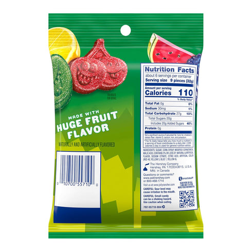 Gummies 6.5 oz JOLLY RANCHER Sour Assorted Fruit Flavored Candy Bag