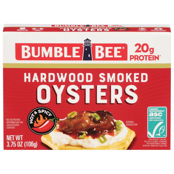 Bumble Bee Hot & Spicy Hardwood Smoked Oysters, 3.75 oz Tin -