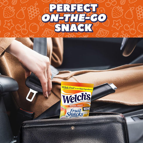5oz Packs (Pack 12) Welch's Fruit Snacks, Mango Peach Snack Box, Gluten Free, Snack