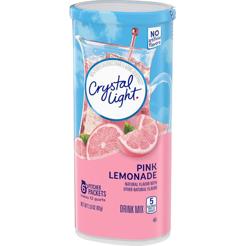12-Quart 2.9-Ounce (Pack 6) Crystal Light Pink Lemonade Drink Mix, Canister