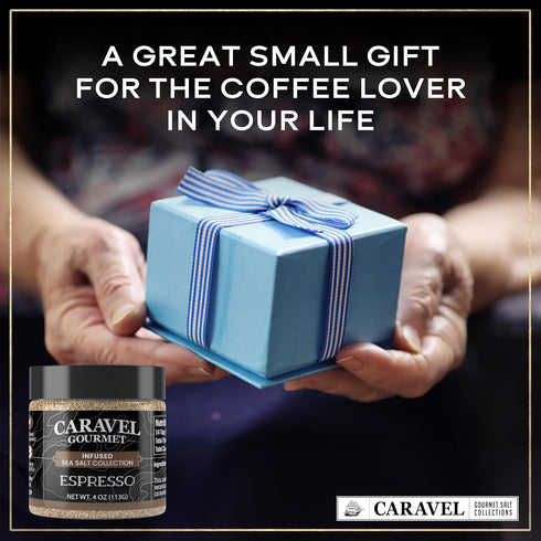 4 oz Espresso Infused Sea Salt with Bold and Rich Flavor Premium Infused Salt that Bring Earthy Flavor Espresso Gift