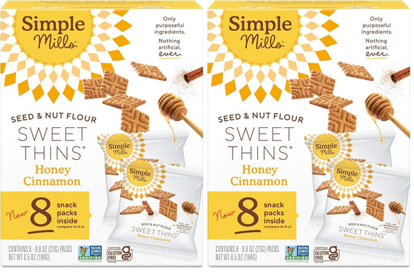 Simple Mills Snack Packs Honey Cinnamon Seed & Nut Flour Sweet Thins,