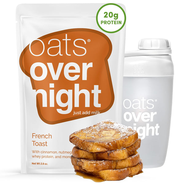 Oats Overnight French Toast - Overnight Oats with 20g Whey Protein, High