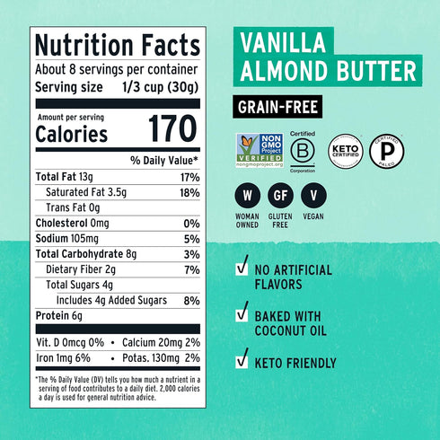 Purely Elizabeth Keto Granola - Vanilla Almond Butter, Grain-Free, Gluten-Free, Non-GMO (8oz Bag)