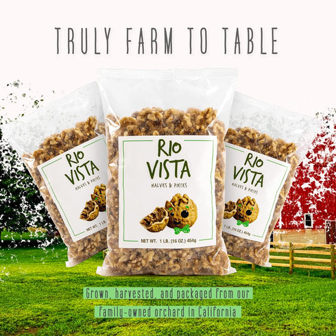 Wilbur Packing 4 Pack (4LBS/64oz)|California |100% Shelled Walnut Halves & Pieces Grown Raw Walnuts Unsalted & Shelled