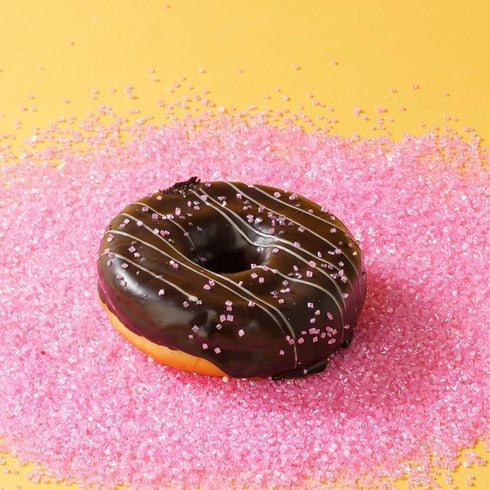 5oz Sujoygar Pink Saning Sugar Sprinkles, Edible Pink Sugar Crystals for Cocktails, Cake Sprinkles for Chocolate Ice