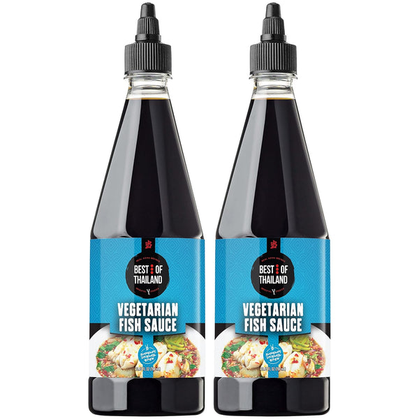Best Of Thailand Vegetarian Fish Sauce, 2 Pack (Each 23.65 fl oz), Real Authentic Asian Brewed Vegan Sauces