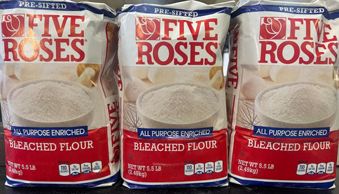 Generic Five Roses All Purpose Enriched Bleached Flour, Pre-Sifted, 5.5 lb Bags, Pack
