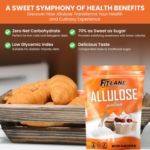 4 lbs Allulose Sweetener - Pure Low Calorie Zero Net Carb Natural Keto Sugar Substitute With No Aftertaste - Perfect