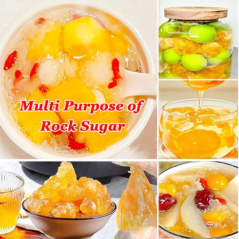 QuvgnEther 350g/12.35oz Large Sized Yellow Rock Sugar Made of Cane Rock Sugar for Pho & Cooking