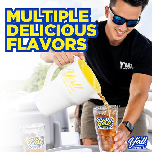 10 Pack Y'all Sweet Tea - Strawberry Flavored Iced Tea Bags One Gallon Size in Gallons Per Quick Brew Southern Ice Tea