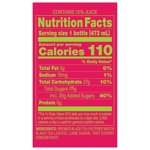 Leelanau 16 oz (Pack 12) Cherry Sweet Iced Tea, fl