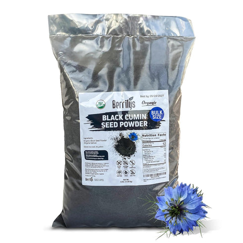 Black Cumin Seeds Powder, Organic, Berrilys, Ground, Also Known As Nigella Sativa,