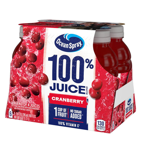 100% 10 (Pack 6) Ocean Spray Juice, Cranberry Juice, Ounce Bottle