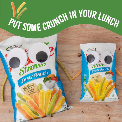 Pack, 1 Oz (Pack 24) Sensible Portions Garden Veggie Snacks - Veggie Straws, Snack Size Variety Sea Salt & Zesty Ranch