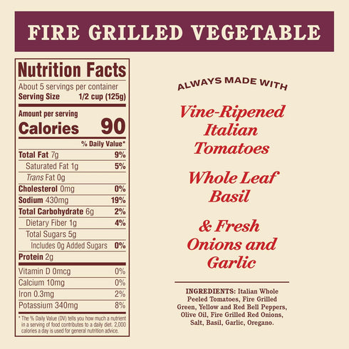 24 oz Rao's Homemade Fire Grilled Vegetable Sauce Made with Italian Tomatoes
