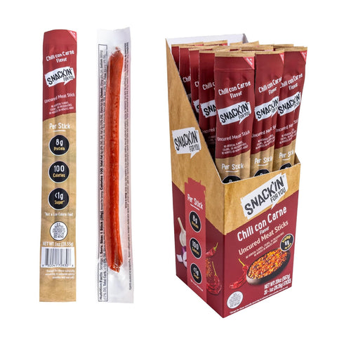 Snack'in For You Chili Con Carne Meat Sticks - Delicious Snack