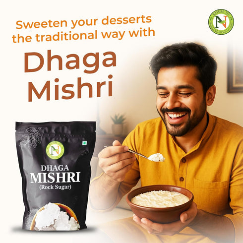 Nature Vit 900g NatureVit Dhaga Mishri, | Rock Sugar | Pure Thread Crystal | Thread Mishri | Crystal Sugar