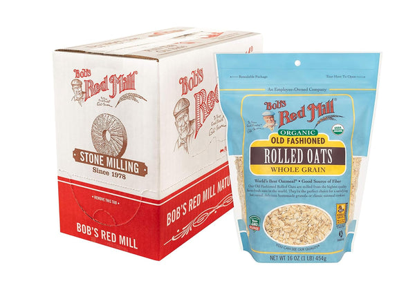 Bob's Red Mill Organic Old Fashioned Rolled Oats, 16oz (Pack of 4)
