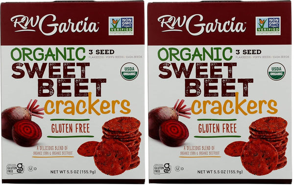 RW Garcia Organic Sweet Beet Crackers, 5.5 OZ (Pack of 2)